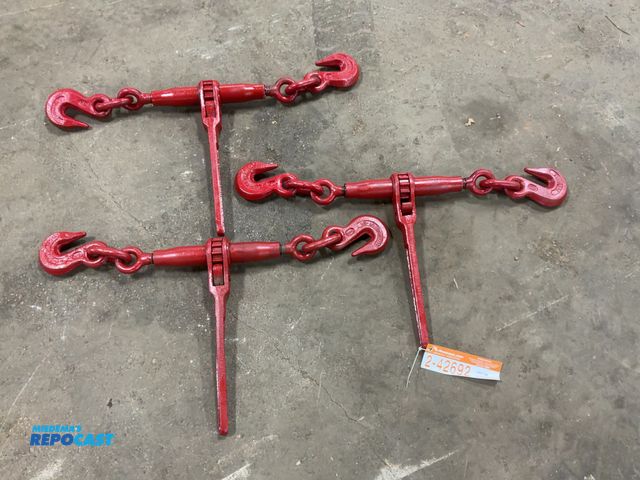 Lot 2-42692 - (3) Dura Built 1/2-5/8" 13000 WLL Ratchet Chain Binders, one handle slightly bent