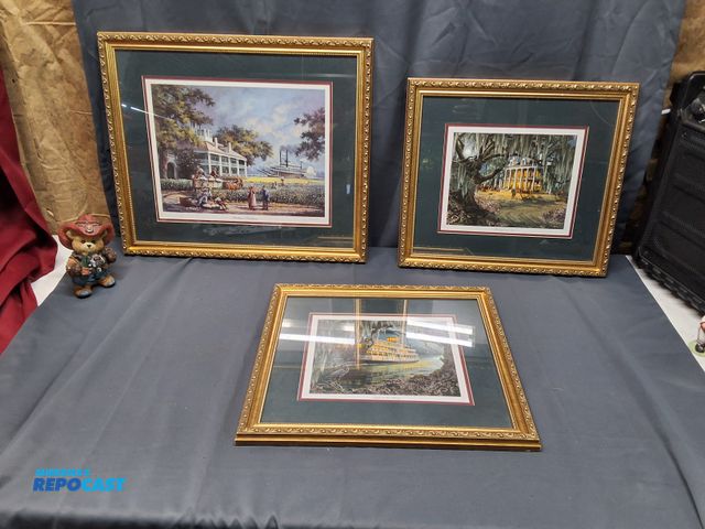 Lot 2-96014 - ROBERTA WESLEY "NIGHT ON THE RIVER" 18 BY 16, AL FEDERICO "SOUTHERN TRADITIONS" 22 1/2 BY 19, ROBERT...