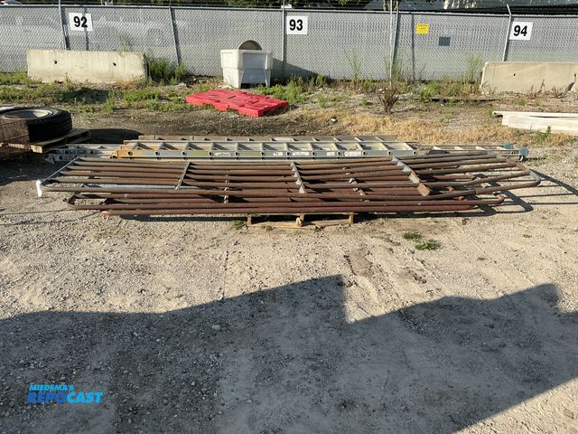 Lot 2-13647 - Lot of (3) Steel Cattle Fencing, all 50” tall, one 188” Length, one 164” Length, one 140” Length