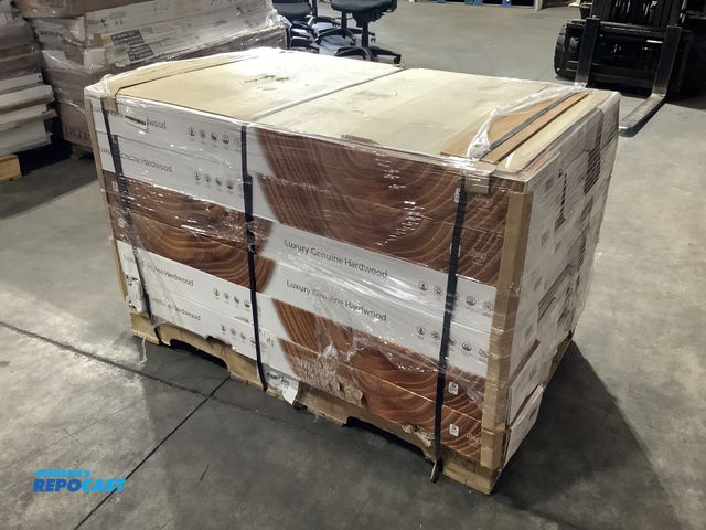 Lot 2-99901 - Skid lot of (24) boxes of luxury genuine hardwood wood flooring slabs approx. 7” x 48” - 10 pieces p...