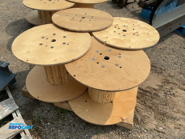Lot 2-18388 - Skid of (4) Wooden Spools for Cables