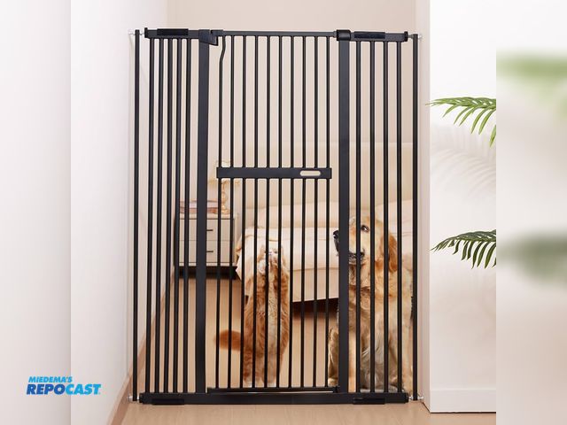 Lot 2-69693 - Extra tall black pet gate