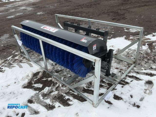 Lot 2-42203 - New JCT 72” Hydraulic Broom Skid Steer Attachment, Universal Quick Attach, Manual Angle, approx. 66”...