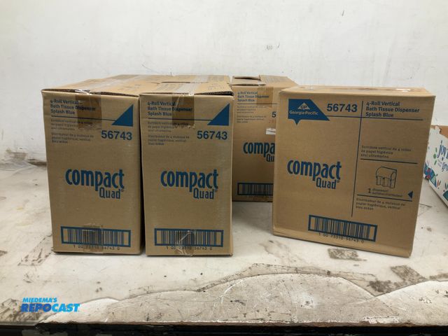 Lot 2-11136 - (6) Compact Quad 56743 4-roll vertical bath tissue dispensers (splash blue)