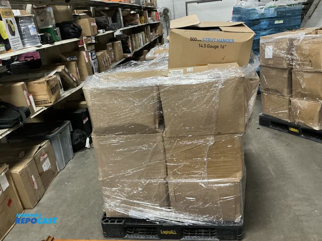 Lot 2-67191 - Skid lot of various boxes with assorted colored and patterned fabric and linen pieces