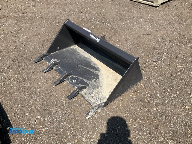 Lot 2-44007 - New old stock Paladin 42” bucket with teeth for a mini skid steer, welded on cutting edge, mini skid...