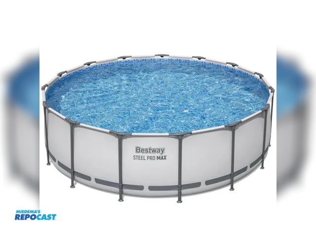 Lot 2-18631 - Gray bestway 15' 48" deep, steep pro max pool #56915E