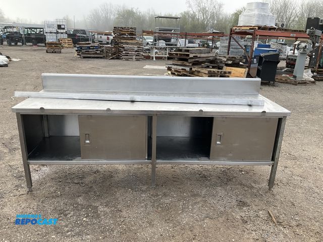 Lot 2-77046 - Stainless Steel Commercial Kitchen Prep Table with Sliding Door Storage, 34” To Tabletop x 96”W x 30...