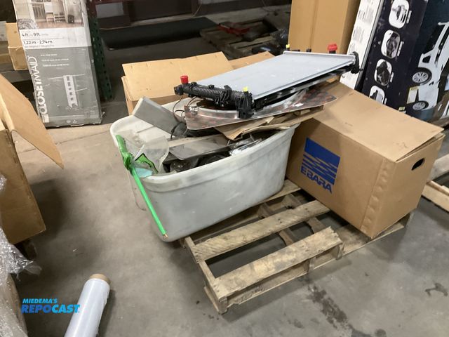 Lot 2-35556 - Lot of various types of items including radiator, box of electrical supplies, and box of radio equip...