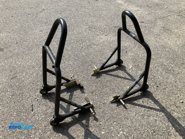 Lot 2-64214 - Set of front and back spec motorcycle stands