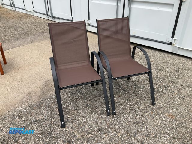 Lot 2-91380 - Lot of (2) outdoor black patio chairs