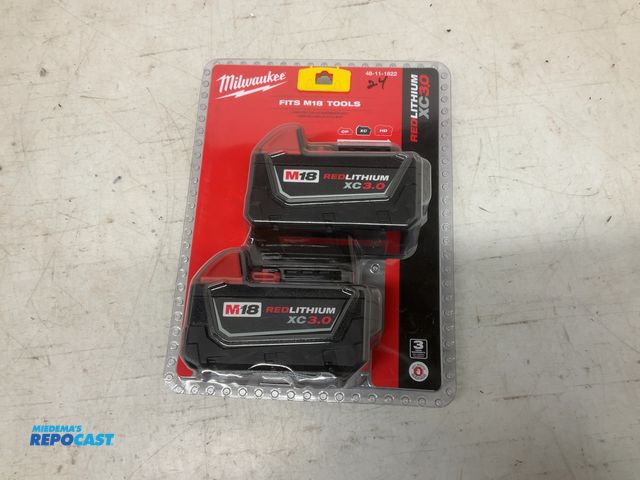 Lot 2-32632 - New 2-pack Milwaukee M18 Red Lithium Batteries