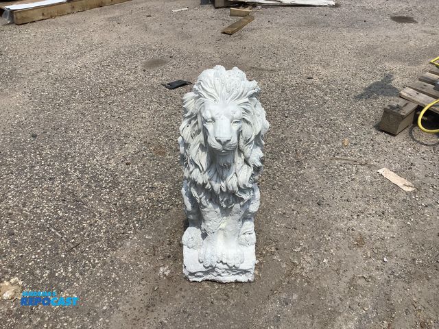 Lot 2-64384 - white stone guardian lion lawn/garden statue decoration