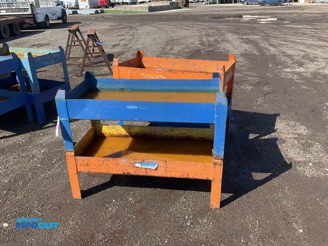 Lot 2-34855 - (4) stackable metal racks, 48”W x 24” x 20”T overall, 6” deep, used