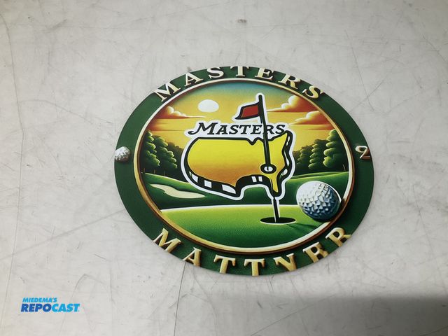 Lot 2-93705 - 8” masters circular metal sign