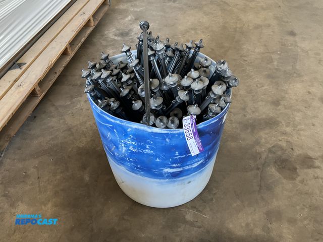 Lot 2-33658 - Aprox. (60) outdoor plastic stakes for tents. Measures 28” long.