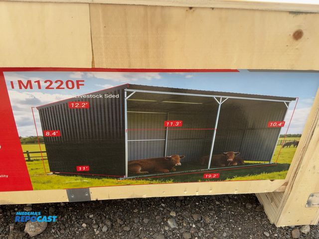 Lot 2-20103 - New SDLANCH SDLGM1220F Galvanized Metal Livestock Shed, 19.2’x11’x10.4’ tall, Welding Required, come...
