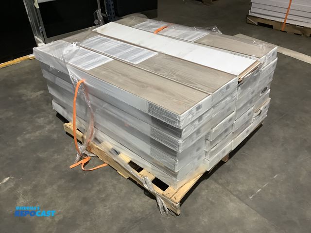 Lot 2-99936 - Skid lot of (28) boxes of cradle rock oak flooring planks approx. 8” x 48” - 6 pieces per box