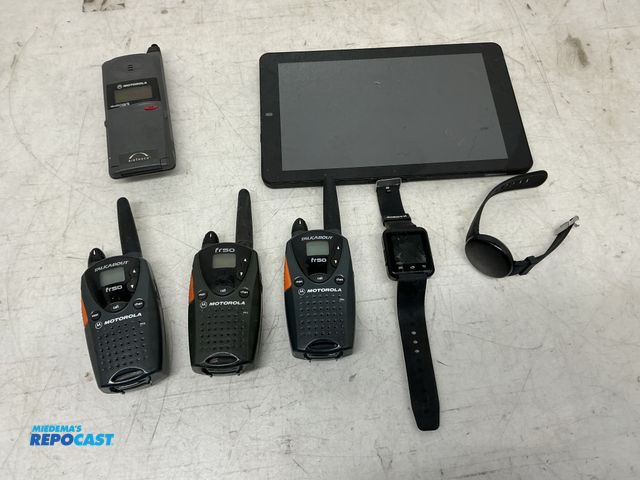 Lot 2-93361 - Lot of Motorola Walkie Talkies, 2 Watches, and a RCA Tablet