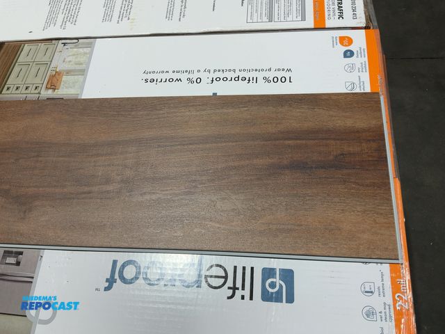 Lot 2-92729 - Pallet of 56 Cases of Lifeproof 8.5”x48” Rigid Core Vinyl Plank Flooring- Butler Hickory- Approximat...