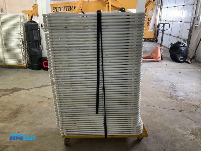 Lot 2-60744 - 50 Metal Folding Chairs W/ metal rolling rack