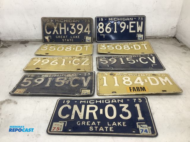 Lot 2-93265 - Skid lot of (9) license plates