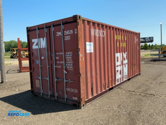 Lot 2-44560 - 20’ Shipping / Storage Container 8’ wide x 8’ 6” tall, swing doors on one end, wood deck, rings for ...