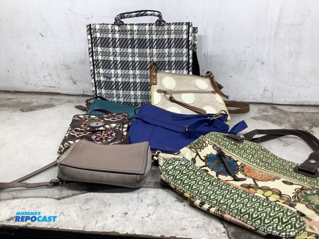 Lot 2-67007 - Bag of assorted purses multi designs and brands and zippers and buckles