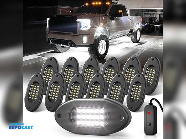 Lot 2-33728 - Honalia LED 12V 5A Bluetooth rock lights, size: 3.03”x1.57”x.51”