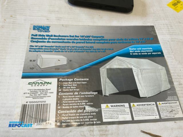 Lot 2-20758 - (2) Domain Shelters Full Sidewall Enclosure Sets for 10'x20' Carports