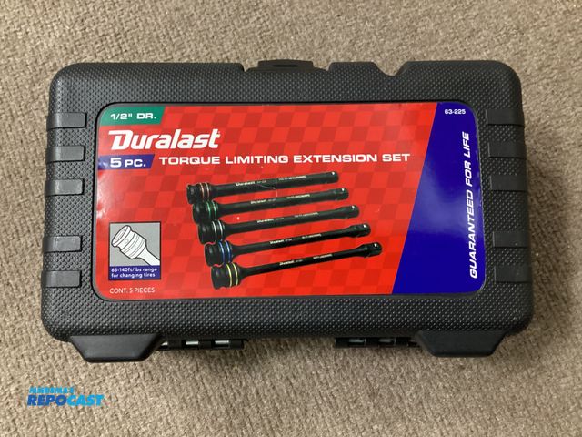 Lot 2-63253 - New Duralast 5 piece Torque Limiting Extension Set. 65-140 ft/lbs range for changing tires. Designed...