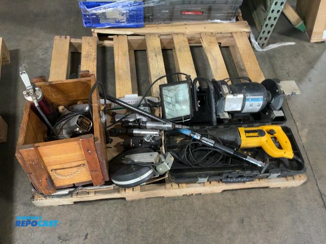 Lot 2-91324 - DeWalt Sawzall, Cargo Bar, Miscellaneous Air Tools, Work Light, Rockwell Saw, Cordomatic Cable Reel,...