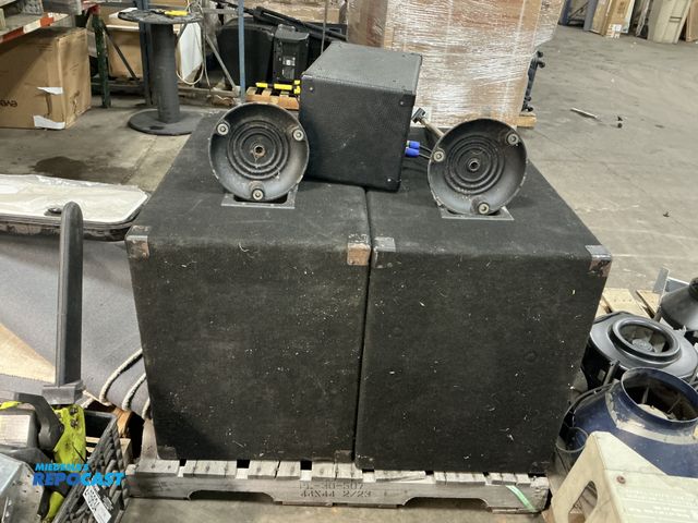 Lot 2-94522 - Lot includes: (2) microphone stands, Europower PMP200 800w 10-channel powered mixer w/ multi-FX Proc...