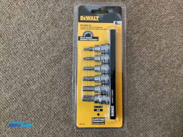 Lot 2-94618 - New New DeWalt Hex Socket set. 6 piece metric, 3/8” drive. Includes 4 mm, 5 mm, 6 mm, 7 mm, 8 mm, 10...