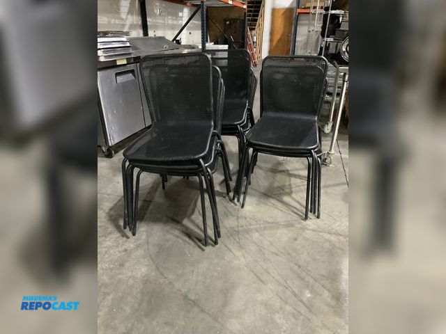 Lot 2-55025 - Stackable Chairs Lot of (14) matching metal outdoor chairs.