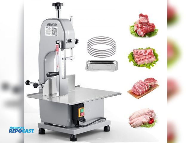 Lot 2-95943 - VEVOR BS-130 Commercial Electric Meat Bandsaw, 650W Stainless Steel Countertop Meat Sawing Machine, ...
