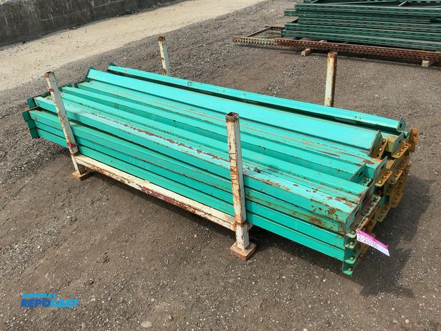 Lot 2-20786 - (28) 102" Teardrop Pallet Racking Crossmembers with metal forkable skid