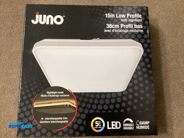 Lot 2-36630 - New JUNO 15” low profile LED ceiling light with nightlight mode. Interchangeable trim. 1790 lumens, ...