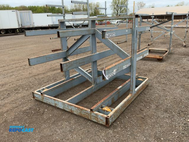 Lot 2-34460 - Metal Two Sided Cantilever Rack, on wheels so it can roll sideways, welded together, arms stick out ...