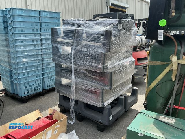 Lot 2-99505 - Skid lot of Olympic black plastic benches approx. 48”x22”