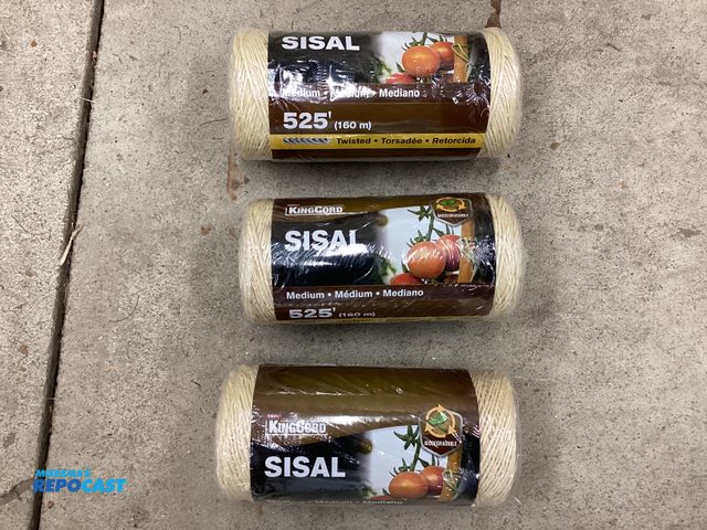 Lot 2-27526 - Three new rolls of Mibro KingCord 525’ rolls of Twisted Sisal. Medium biodegradable.