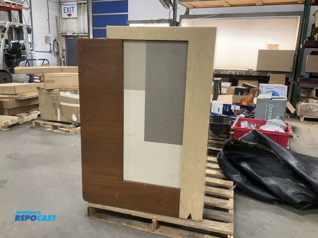 Lot 2-67071 - Large wheeled Podium w/ black cover - overall size is approx. 35”w x 26.6” d x 48.25” tall