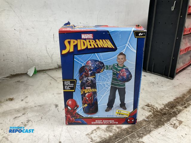 Lot 2-93457 - Lot of (1) marvel spiderman inflatable punching bag for children.