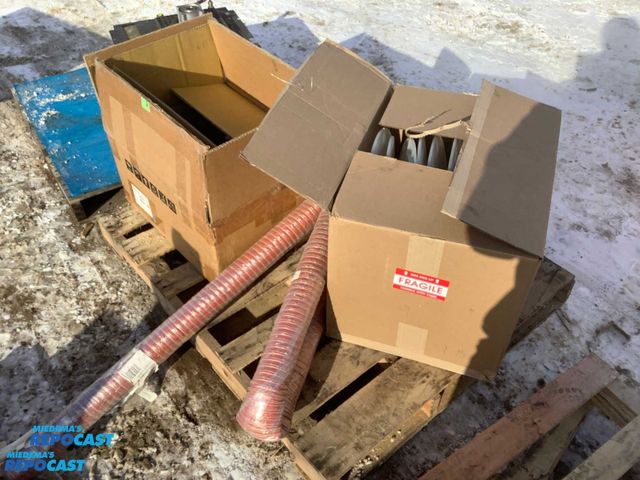 Lot 2-79475 - Skid lot of SMC plastic hose holders, 3” insulated silco hose, chroma 19052 heater bands etc