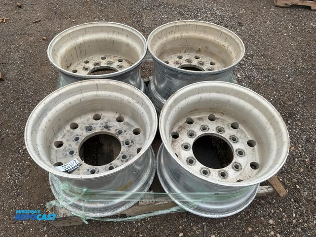 Lot 2-11328 - (4) Aluminum 22.5" Super Single Semi Wheels, 2" offset