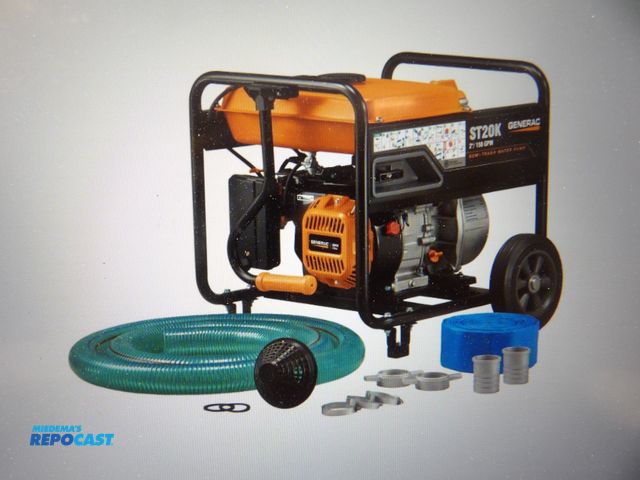 Lot 2-53893 - Generac; Engine Driven pump, 3850 rpm, 2" mnpt pump discharge 2" mnpt pump inlet, steel frame, 23" x...