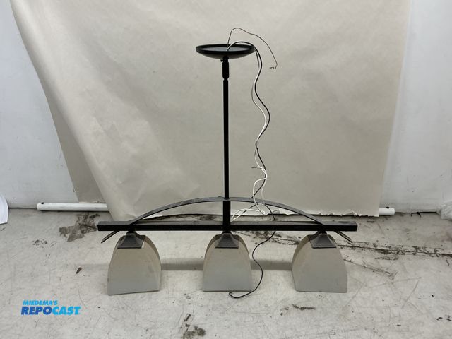Lot 2-96654 - Hanging Light fixture with 3 light bulbs.