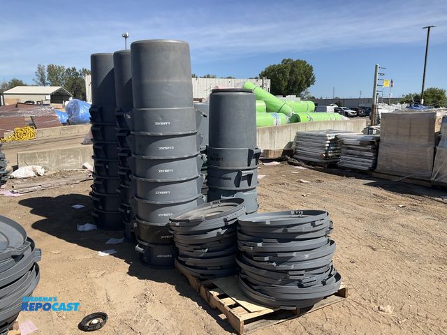 Lot 2-33346 - Lot of approx. 50 assorted size, color, condition, Rubbermaid brute plastic trash cans with roughly ...