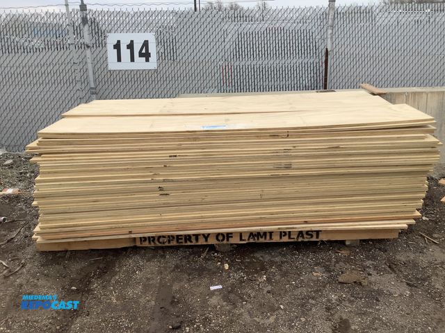 Lot 2-93760 - Lot of various size pieces of plywood most are approximately 8’ long, sheets are 17”