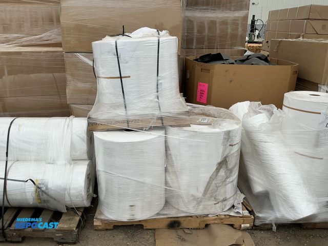 Lot 2-24723 - (6) rolls of white polymer packaging, around 914.58 meters per roll
